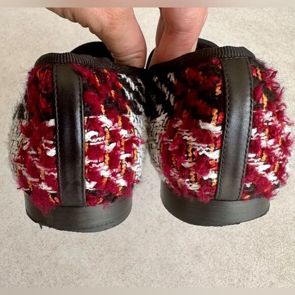 Chanel CC Logo Leather Cap Toe Multicolor Tweed Flat Loafers EU 38 US 7-7.5 - Picture 3 of 11